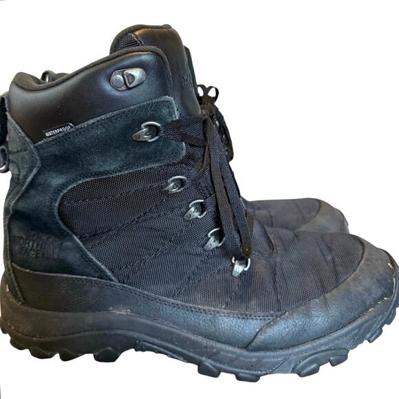 North Face Chilkat Nylon Triple Black Waterproof Winter Boots Men’s Size 9 - Picture 1 of 5